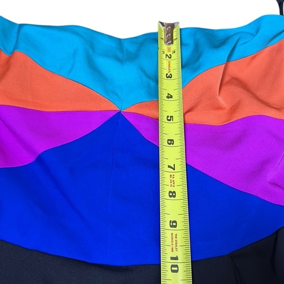 Mara Hoffman vtg slip dress, colorblock strapless,sz 4, fitted,event, glam EC - Picture 9 of 13